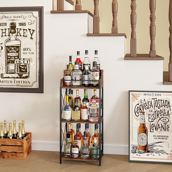 KLM Liquor Bottle Display Shelf, Coffee Syrup Rack Organizer, 3 Step Countertop - Image 4