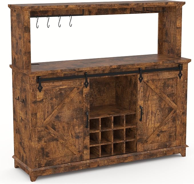 Hetoy Farmhouse Coffee Bar Cabinet 55" Tall - Image 5