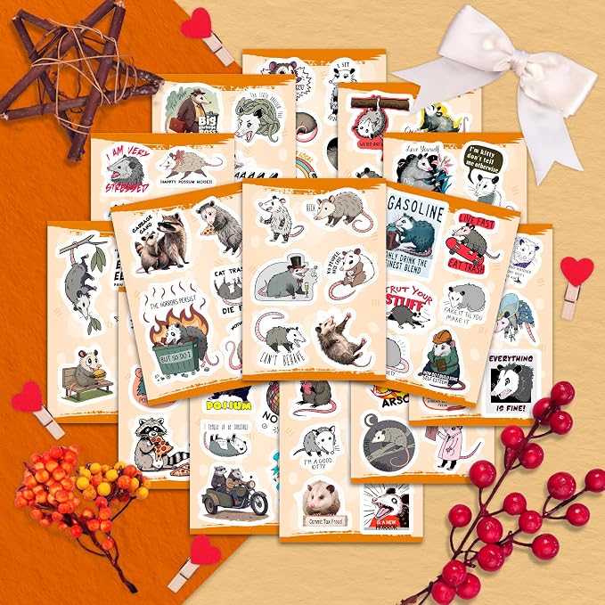 100Pcs Possum Stickers, Opossum Stickers - Image 7