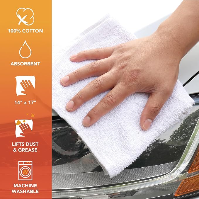 Arkwright TT60 Terry Cloth Rags Bulk, Case of 300, 100% Cotton Cleaning Towels - Image 3