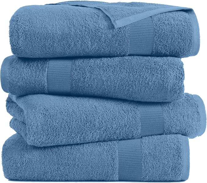 RIVERSIDE Medium Bath Towel Set of 4, 24x48 Inches – 100% Ring-Spun Cotton Bath - Image 4