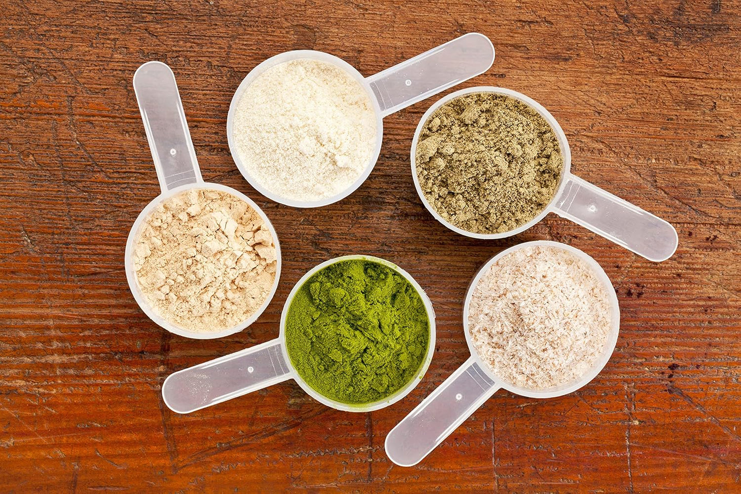 70 mL Plastic Measuring Packaging Scoop (=70 cc/ = 4.73 Tablespoon/ = 2.37 fl oz/ = 0.3 Cup), Meidum Handle - to Measure and Dispense Spices, Granules, Powders, for Seeds Packing (5)