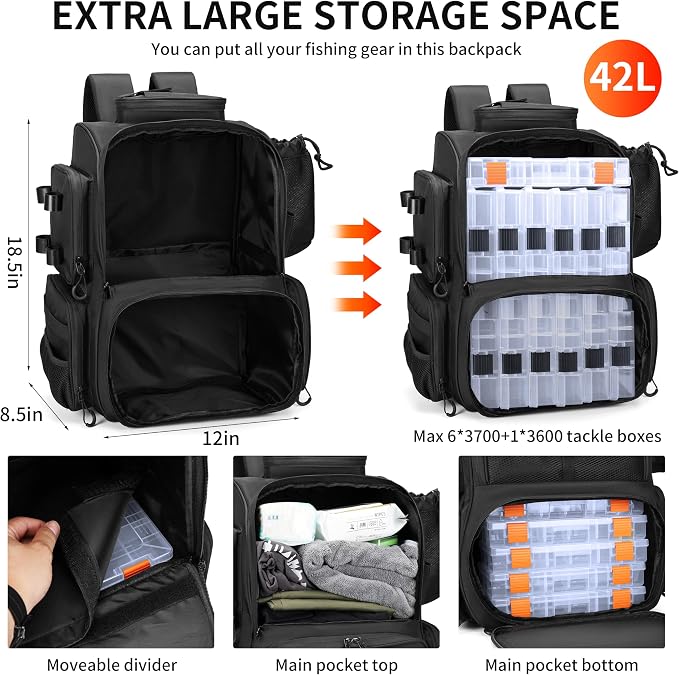 Rabjen Fishing Tackle Backpack - Image 3