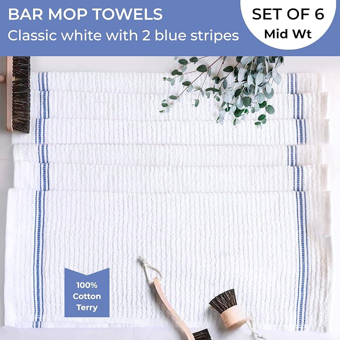 White Cotton Bar Towels for Kitchen - Image 3