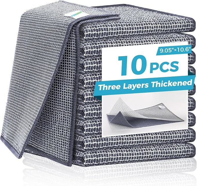 Forggon 10 Pcs New Upgrade 3-Layer Non Scratch Wire Dishcloth, Wire Dishwashing by Unknown