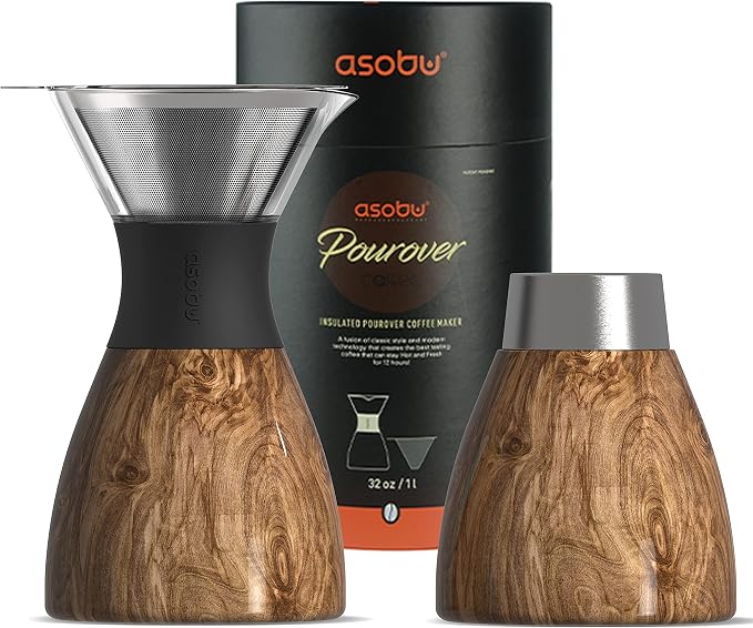 asobu Insulated Pour Over Coffee Maker Double-Wall Vacuum, Stainless-Steel by Asobu