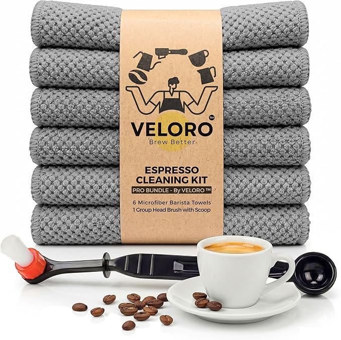 VELORO Espresso Machine Cleaning Kit – 6 Premium Barista Towels + BONUS by Unknown