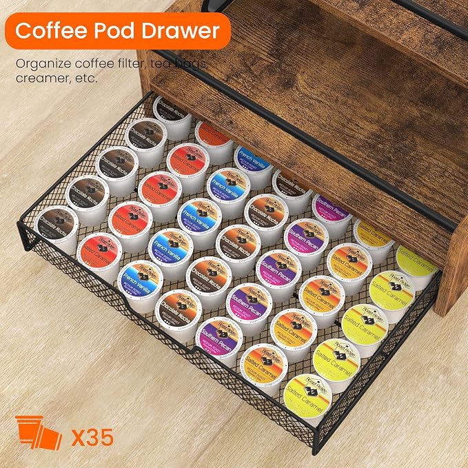 Homode Coffee Syrup Organizer Rack, 3-Tier 8 Bottles Syrup Stand - Image 4