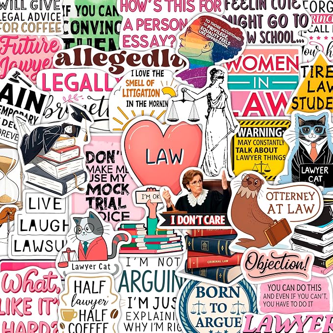 100Pcs Law Stickers for Laptop, Lawyer Stickers by BulbaCraft