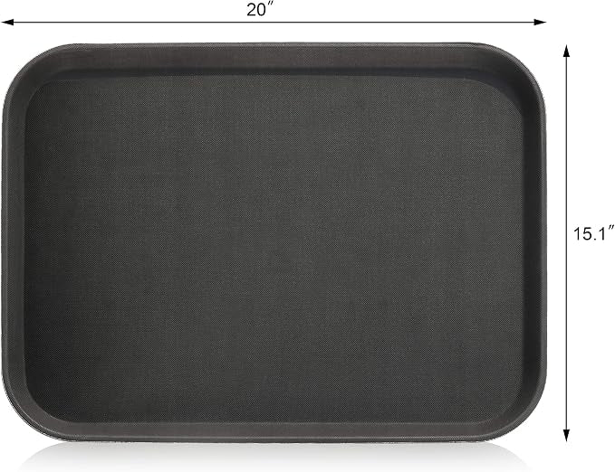 New Star Foodservice Restaurant Grade Non-Slip Tray, Rubber Lined, Rectangular - Image 2