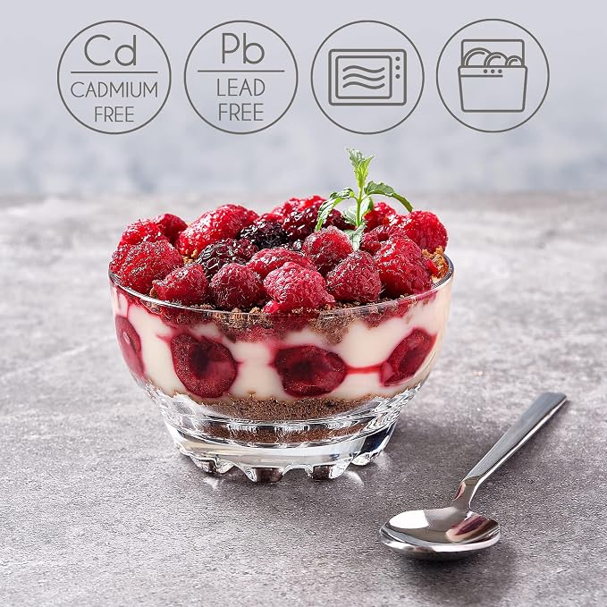 Volarium Glass Bowls Set of 6 for Kitchen Prep, or Nuts - Image 3