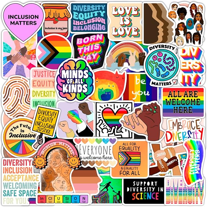 100Pcs Diversity & Inclusion Stickers by BulbaCraft
