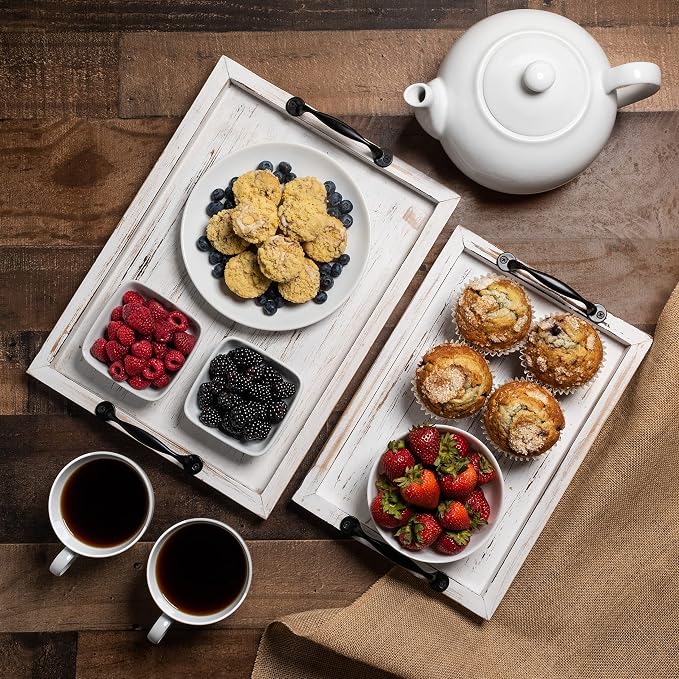 Gennua Kitchen Rustic Serving Tray Set - Image 4