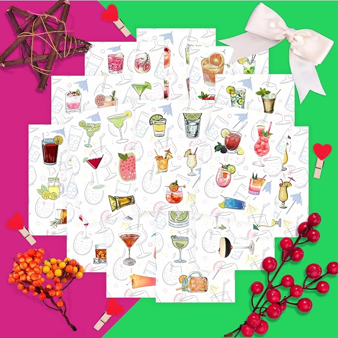 100Pcs Cocktail Stickers for Water Bottle and Laptop - Image 5