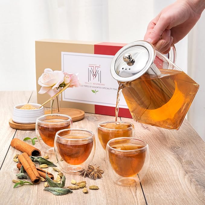 Mixpresso 5 Piece Glass Tea Pot Set, Kettle - Image 6