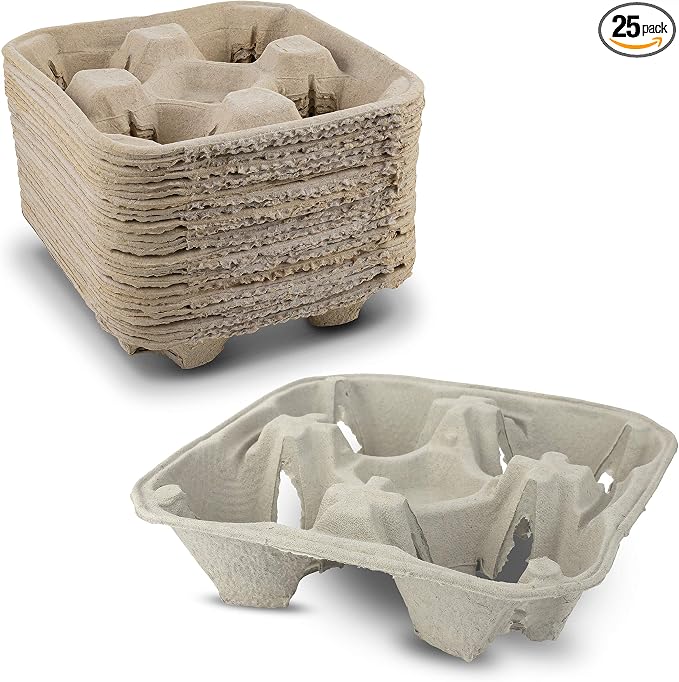 MT Products Pulp Fiber 4 Cup Drink Carrier 8-32 oz. by MTProducts