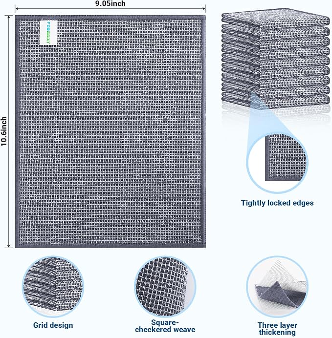 Forggon 10 Pcs New Upgrade 3-Layer Non Scratch Wire Dishcloth, Wire Dishwashing - Image 2