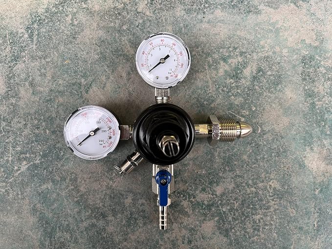 CGA580 Beer Nitrogen Regulator Nitrogen Coffee Kegerator Regulator Dual Gauge - Image 2