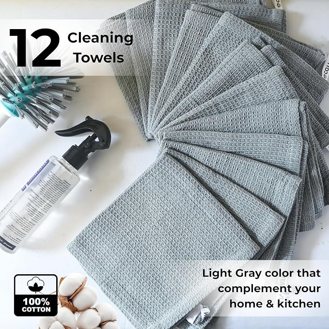 Light Gray Cotton Cleaning Rags - Image 3