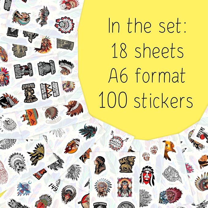 100Pcs Native American Stickers - Image 2