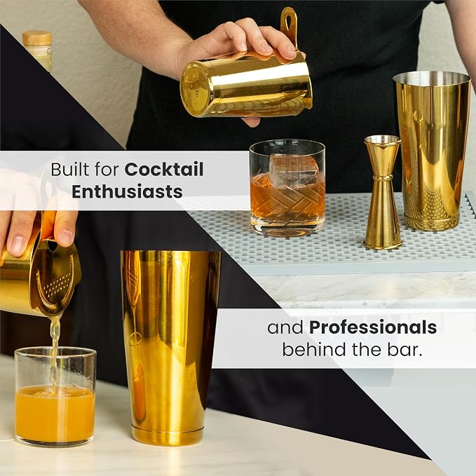 A Bar Above Professional Boston Shakers Set 18 oz Weighted Stainless Steel - Image 2