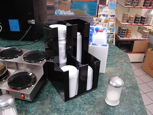 RCS Plastics Coffee Cup and Lid Dispenser Vertical Stacks - Image 2