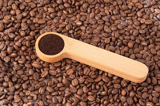 Wood Coffee Scoop with Bag Clip, Measuring Tea Coffee Bean Spoon Clip Gift - Image 4