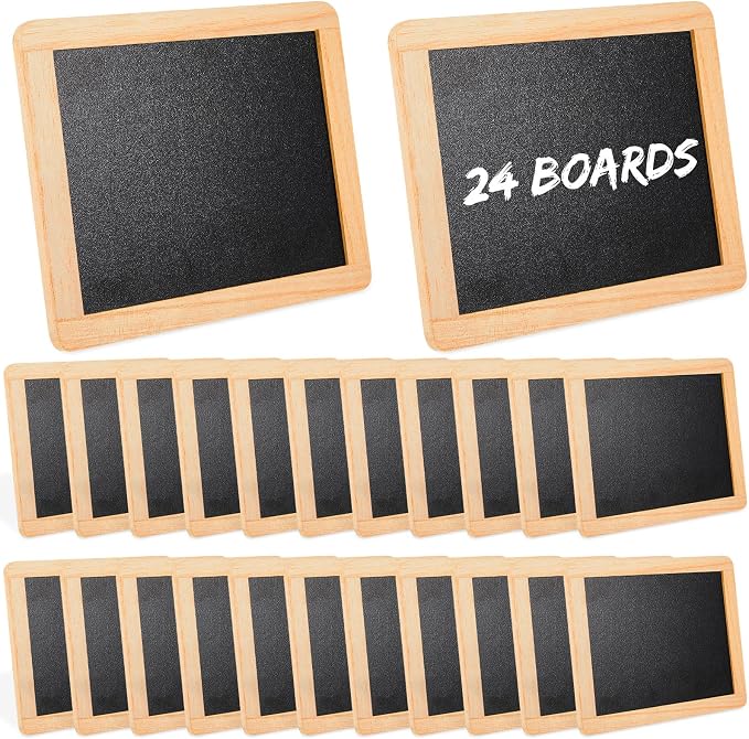 Chinco 24 Pcs Small Slate Chalkboard Mini Chalk Board by Chinco