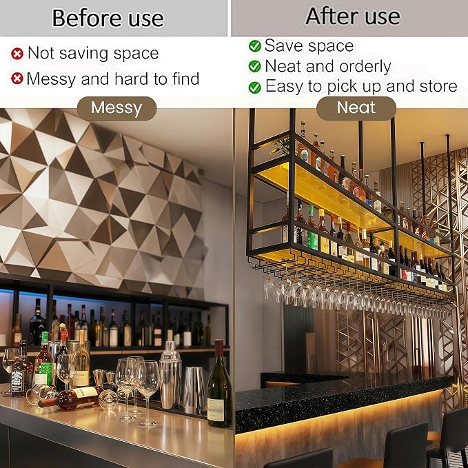 31.4IN Ceiling Wine Glass Rack - Image 5