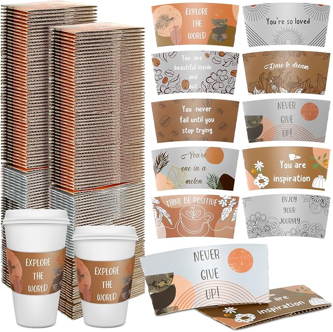 Dingion 200 Pack Coffee Cup Sleeves by Dingion