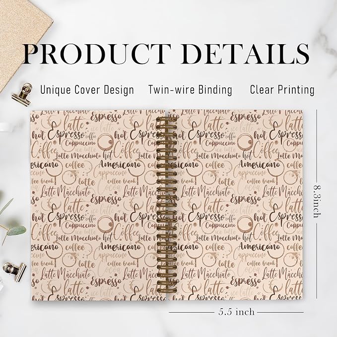 Coffee Themed Spiral Notebook, Coffee Gifts - Image 7