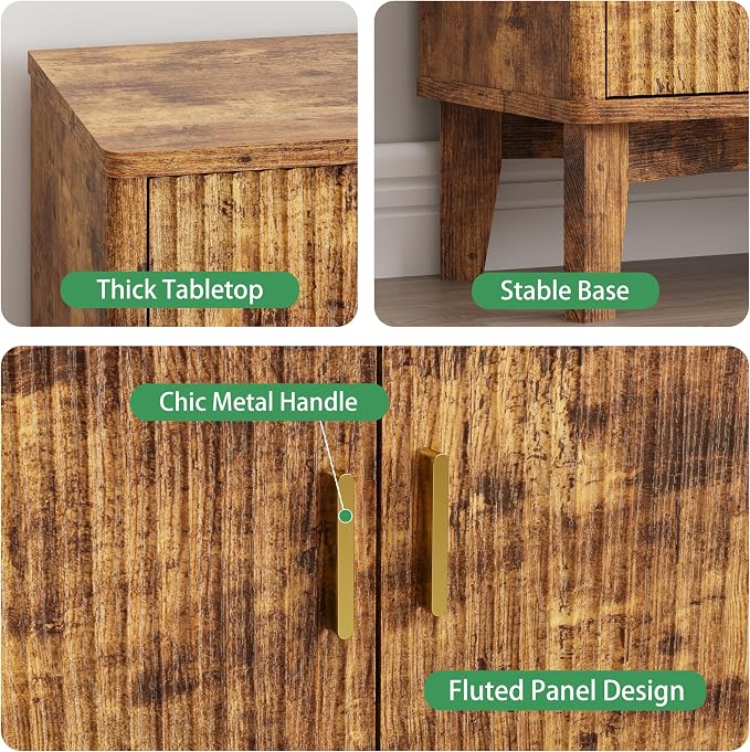 Xixini Fluted Sideboard Buffet Cabinet - Image 6