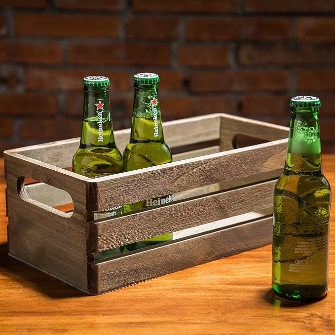 MyGift Rustic Brown Wood Decorative Storage Boxes - Image 4