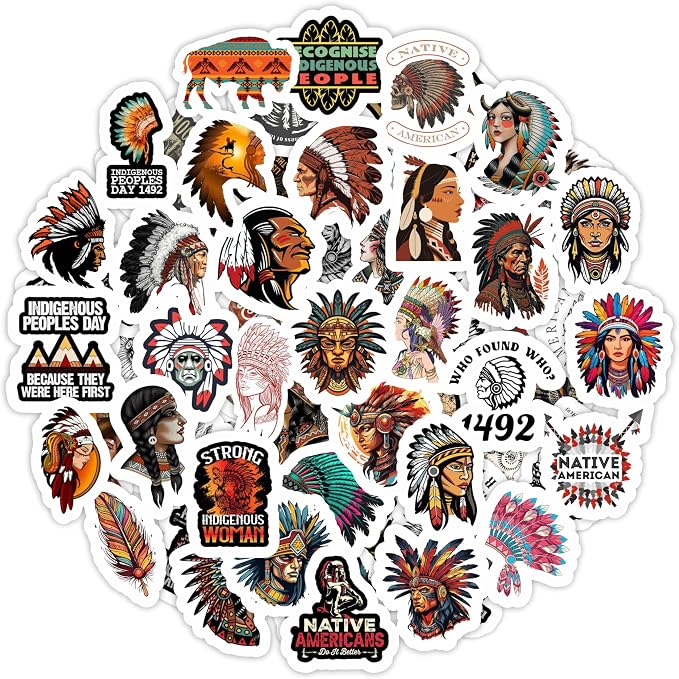 100Pcs Native American Stickers by BulbaCraft