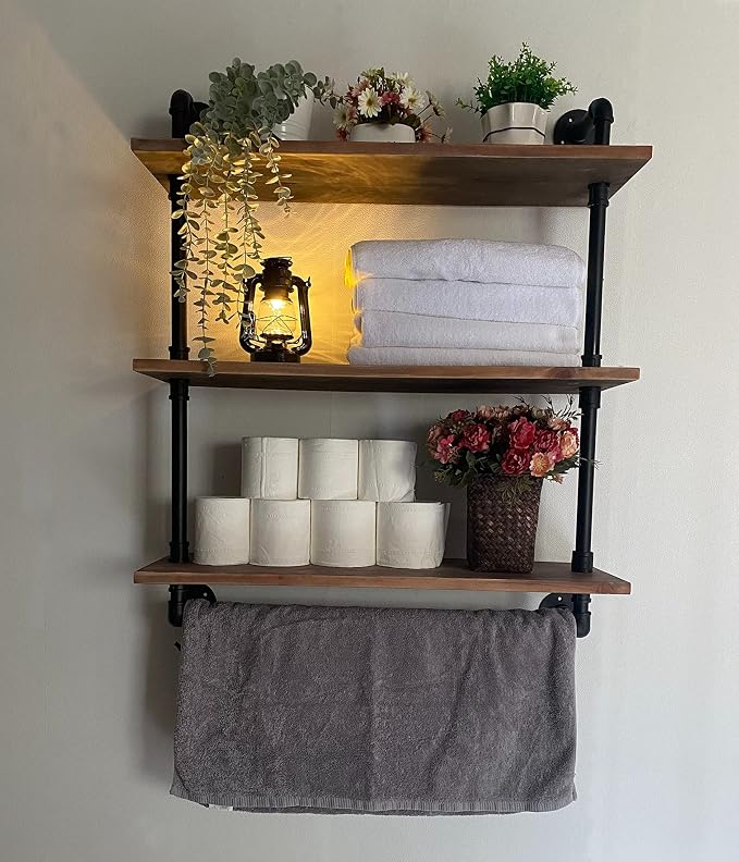 ROGMARS Industrial Floating Pipe Wall Shelves - Image 7