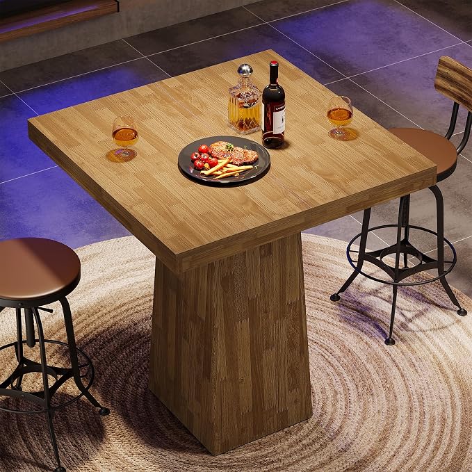 Tribesigns Square Bar Table, 31.5-Inch Small Kitchen Dining Table, Industrial - Image 9