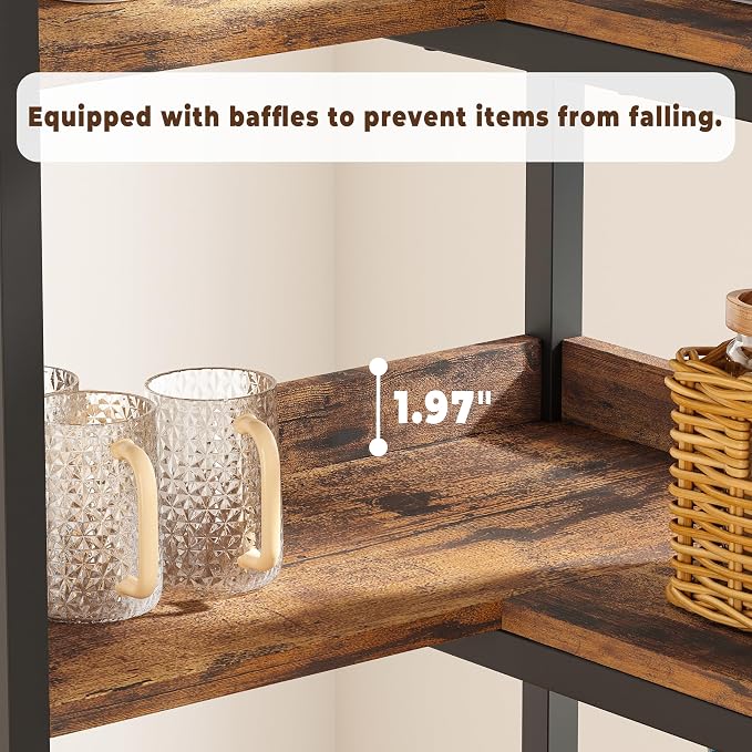 IRONCK Corner Bookshelf, 78 in Tall L Shaped Bookshelf - Image 7
