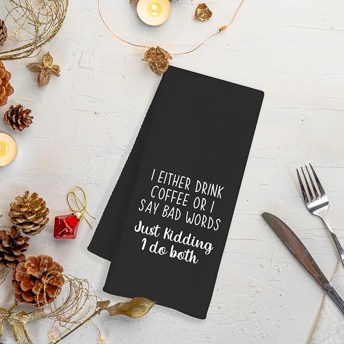 Funny Coffee Kitchen Towels, Coffee Lovers Gift Ideas, 16x24 Inch - Image 6