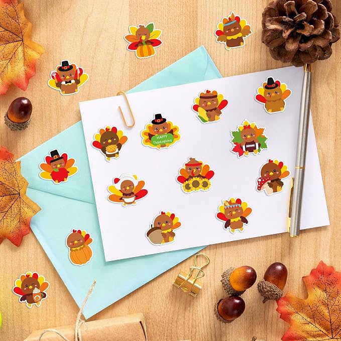 Haooryx Thanksgiving Turkey Sticker Roll - Image 4