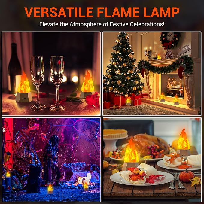 Ollcuz Night Lights, USB Rechargeable Flickering Flame, 3-Mode LED Flame Light - Image 9