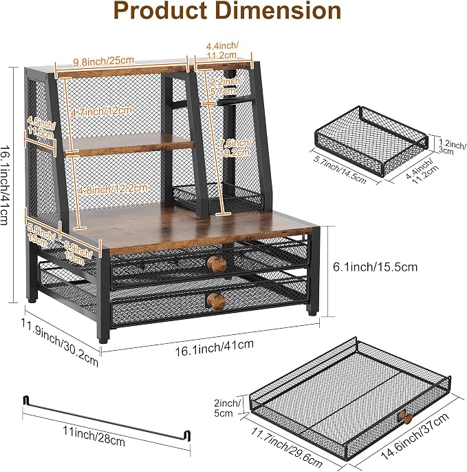 TQVAI Coffee Bar Organizer, Maximize Small Countertop Space, 70 Standard - Image 3