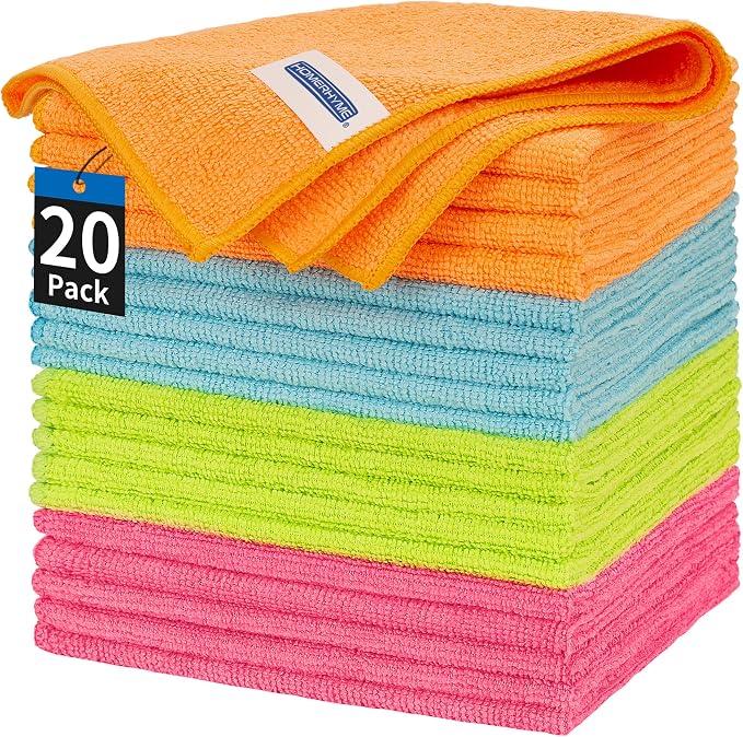 Microfiber Cleaning Cloth 12 Plus 20 Pack Cleaning Towels, Lint Free Rag - Image 3