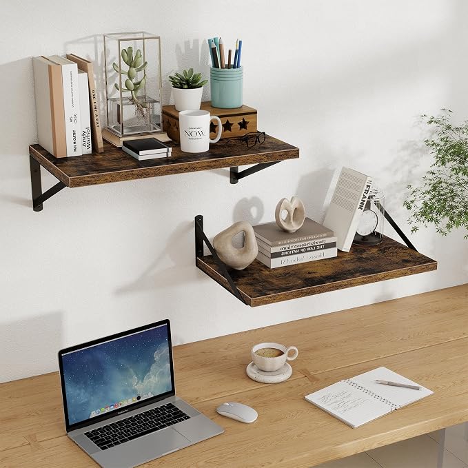 Floating Shelves 12 Inch Deep, 24W x 12D Wall Shelf Set of 2, 50 lbs Heavy Duty - Image 2