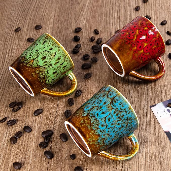 4.2 oz Espresso Cups Set of 2, Ceramic Coffee Mugs Demitasse Cups, Small - Image 7