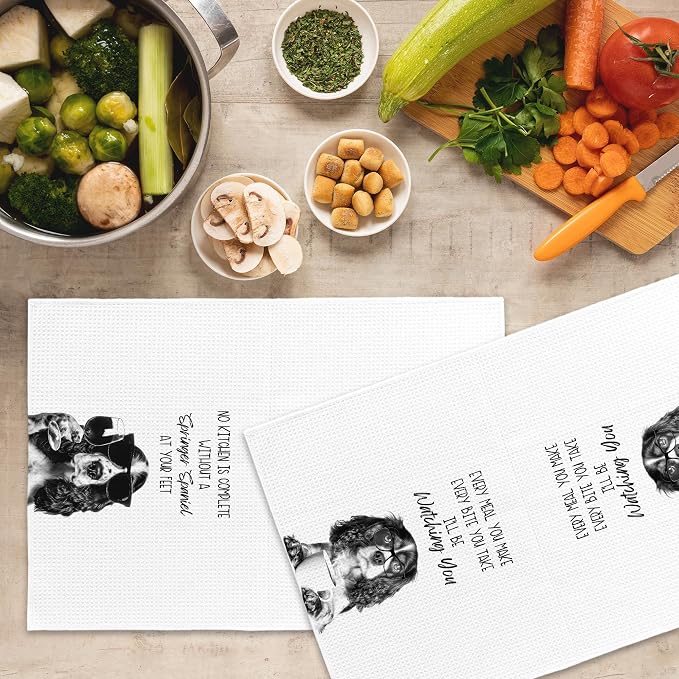 Funny Springer Spaniel Kitchen Towels Set of 2, Dog Kitchen Accessories - Image 5