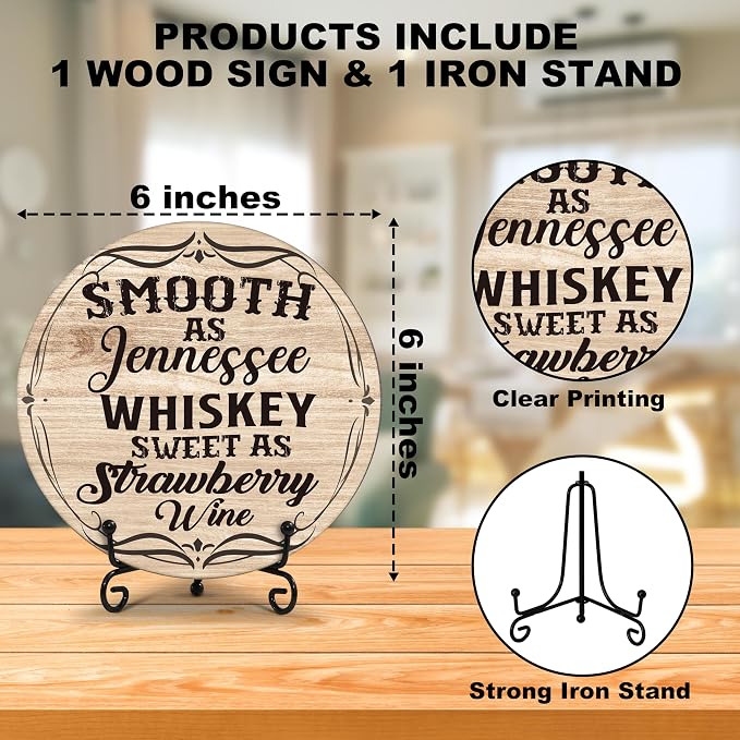 Country Home Decor, Home Bar Decor Accessories, Smooth As Tennessee Whiskey - Image 2