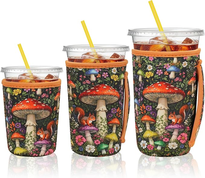 KJQJLY 3 Pack Reusable Iced Coffee Sleeves by KJQJLY