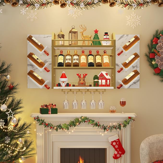 Hoctieon Wall Mounted Wine Rack, 3 Tier Hanging Wine Racks - Image 6