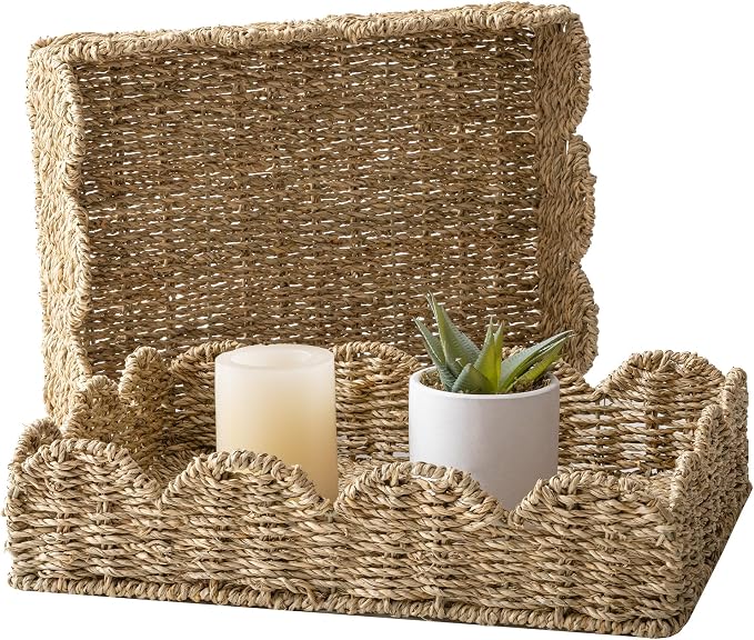 StorageWorks Large Scalloped Basket Trays by StorageWorks