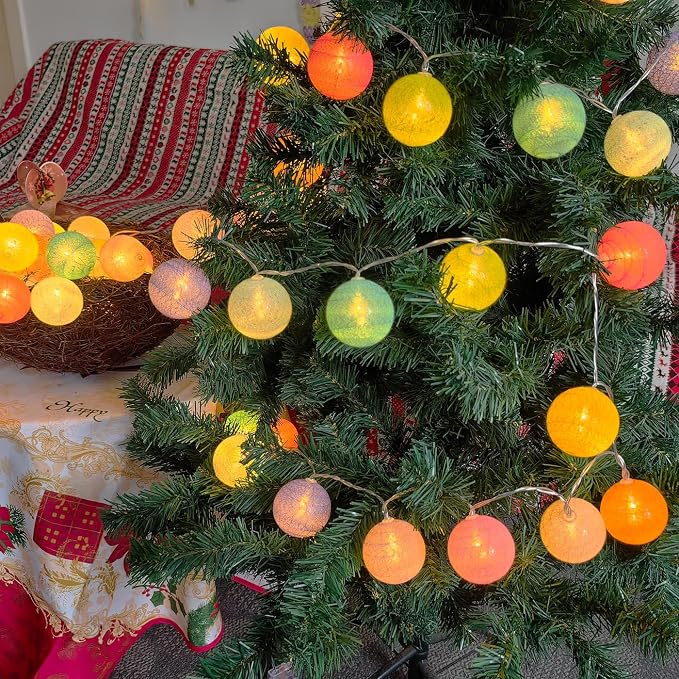 Gardeningwill 3M/10Ft 30 Mixed Color Ball LED Xmas Wedding Battery Operated - Image 6